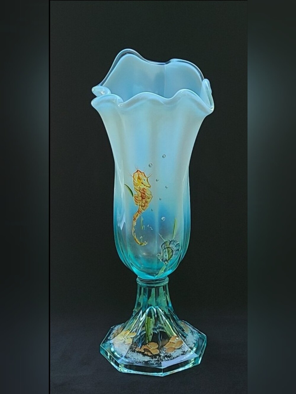 Fenton Opalescent Underwater Dream Vase